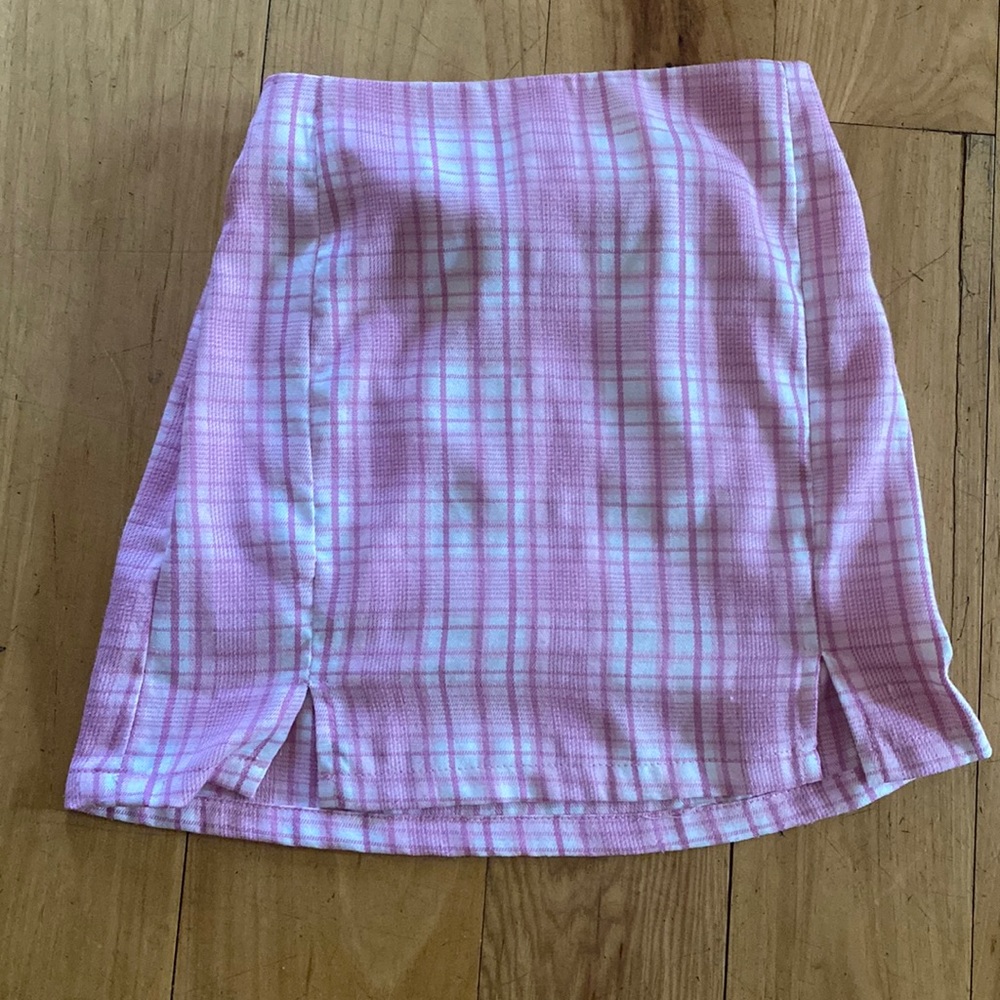 Pink mini skirt